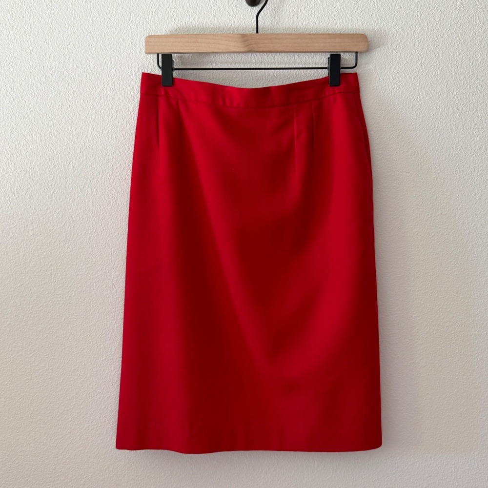 JONES NEW YORK Womens Skirt Vintage Wool Pencil High Waist Career Red Size 8